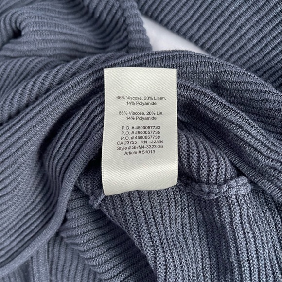 ARITZIA Wilfred Blanchard Sweater Dark Blue Crew Neck Linen Blend - Picture 7 of 7